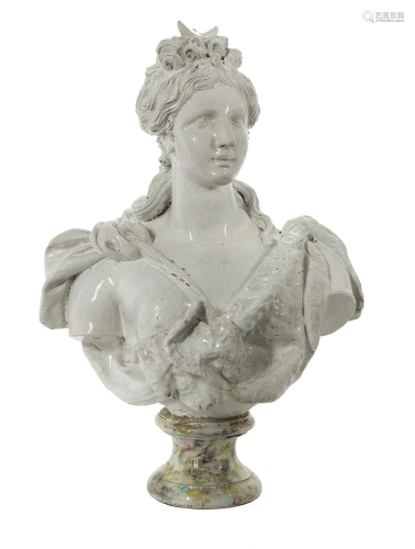 Glazed Terracotta Bust of 
