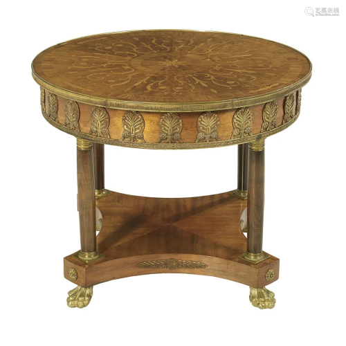 Empire-Style Fruitwood Low Center Table