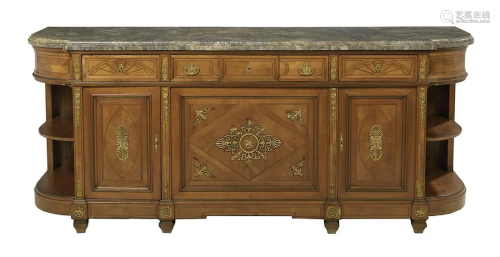 Empire-Style Ormolu-Mounted Marble-Top Sideboard