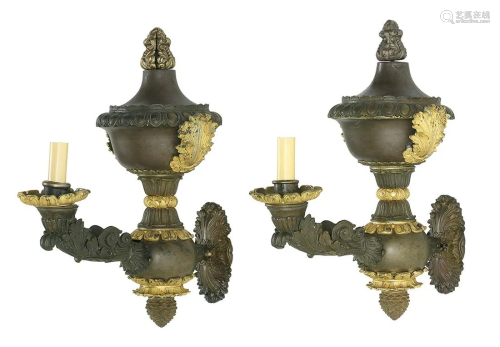 Pair of Charles X Patinated Sconces