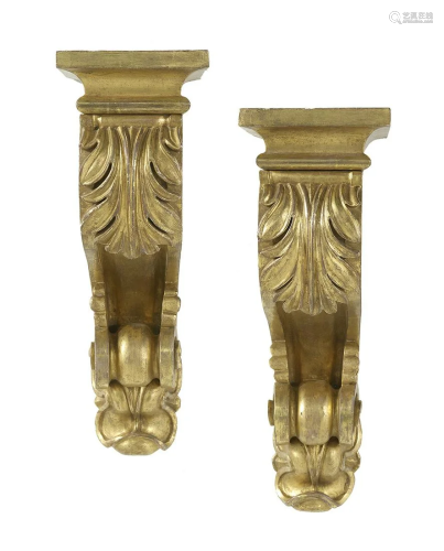 Pair of Continental Giltwood Brackets