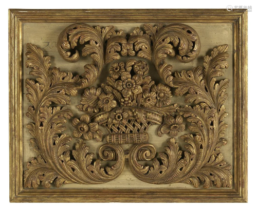 Baroque-Style Parcel-Gilt Plaque