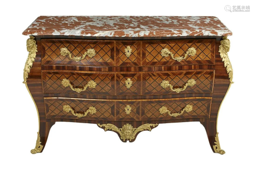 Fine Louis XV-Style Marble-Top Commode