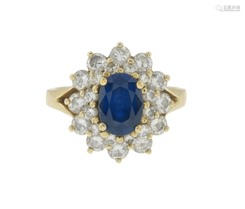 Sapphire and Diamond Ring