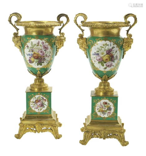 Pair of Jacob Petit Porcelain and Ormolu Vases
