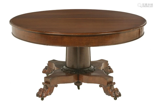 American Late Classical Mahogany Dining Table