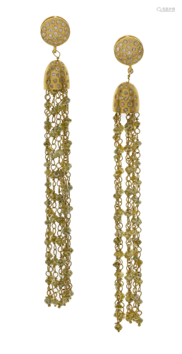 Pair of Diamond Tassel Earrings