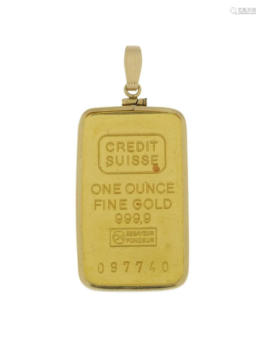 Credit Suisse One Ounce Gold Pendant