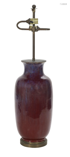 Chinese Sang-de-Boeuf Vase/Table Lamp