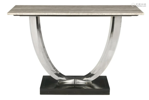 Art Deco-Style Marble-Top Console Table