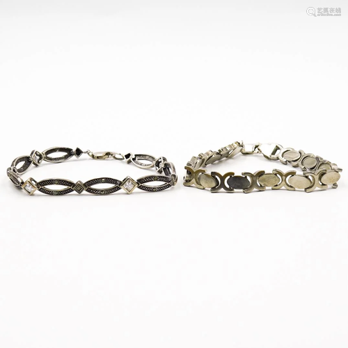 (2 Pc) Sterling Silver Bracelets