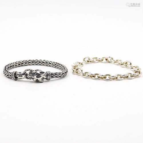 (2 Pc) Sterling Silver Bracelets