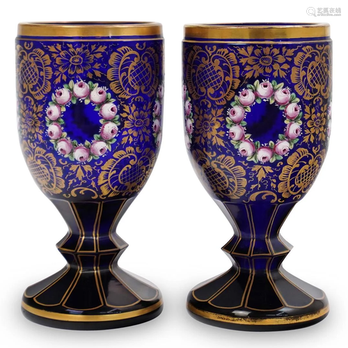 Pair of Moser Glass Chalice