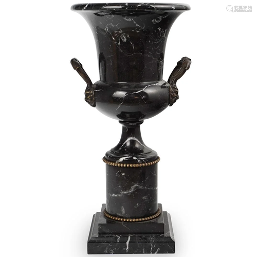 Black Marble Figural Urn