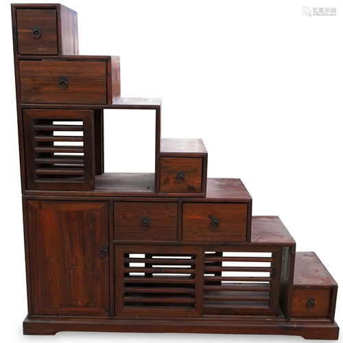 (2 Pc) Japanese Tansu Cabinet