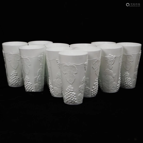 (11Pc) Milk Water Glass Set