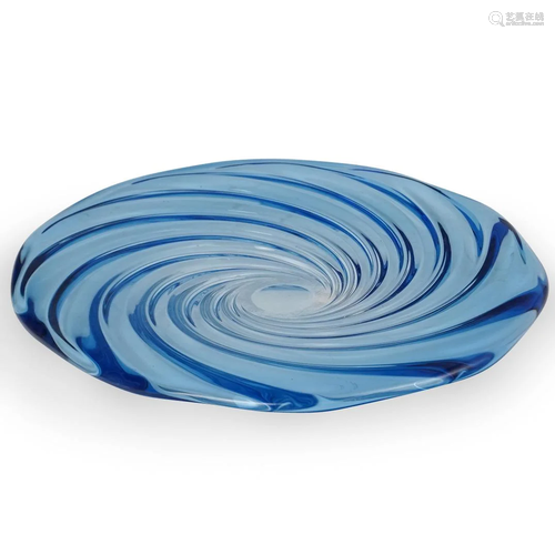 Val St. Lambert Art Glass Charger