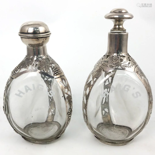 (2 Pc) Haig Sterling Glass Bottles