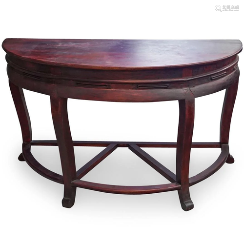 Chinese Demilune Console Table