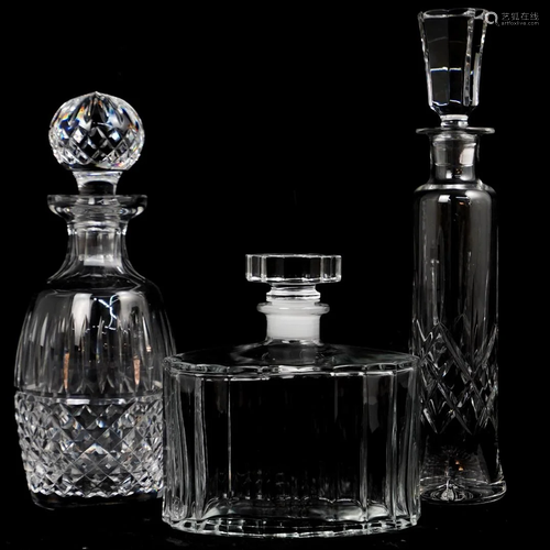 (3) Waterford Style Crystal Decanters