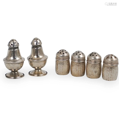 (4 Pc) Sterling Salt & Pepper Shakers