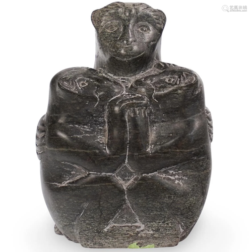 Inuit Signed Stone Statue