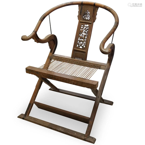 Chinese Wood Folding Throne Chair