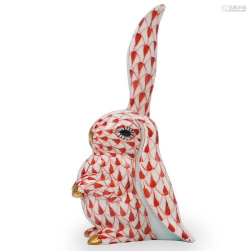 Herend Fishnet Rabbit Figurine