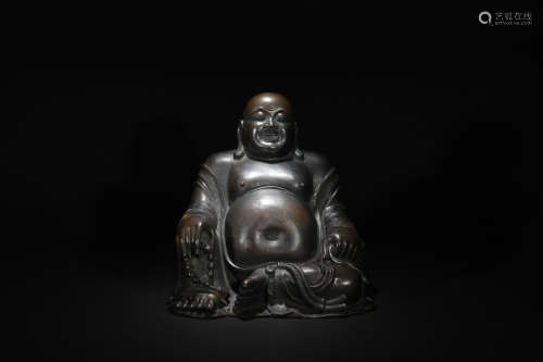 Qing dynasty copper Maitreya Buddha