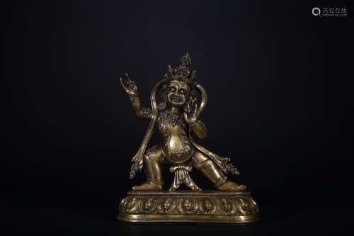 Qing dynasty gilt bronze Acalanatha statue
