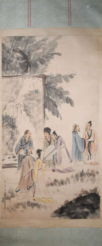 Modern Fu baoshi's figure painting