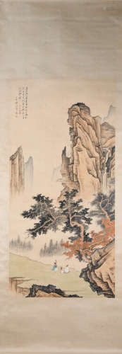 Qing dynasty Fan haolin's landscape painting