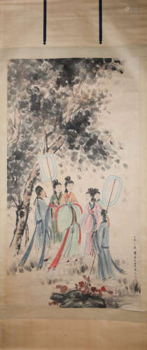 Modern Fu baoshi's figure painting