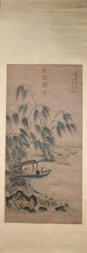 Ming dynasty Cui zizhong's landscape and figure painting