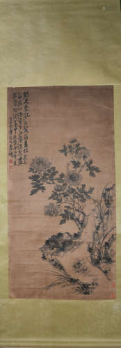 Qing dynasty Li shan's flower painting