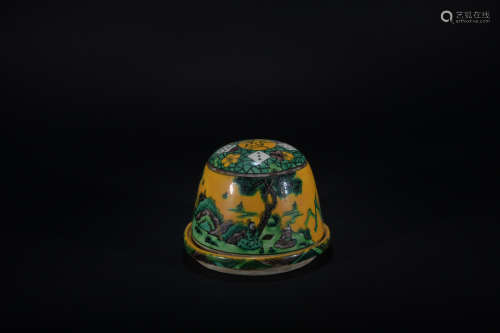 Qing dynasty plain tricolour dice cup
