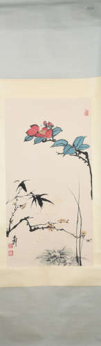 Modern Pan tianshou's flower painting