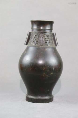 A Bronze Mallet 'Zun' Vase