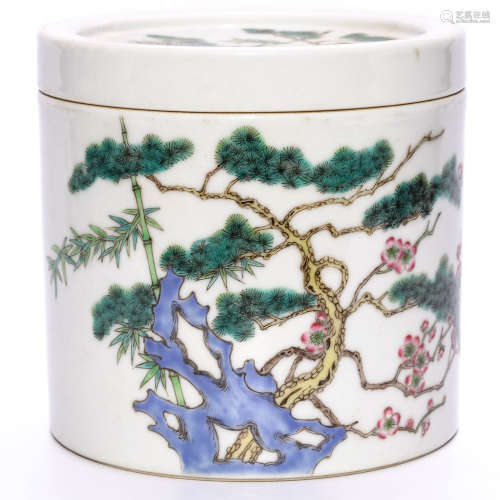 A Chinese Famille Rose Cricket Jar