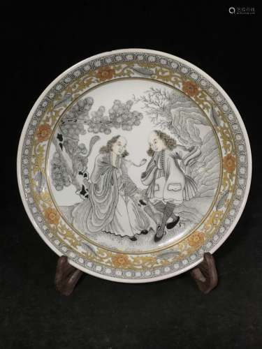 An Ink Glaze Porcelain Plate
