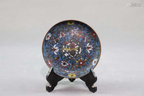 A Cloisonne Enamel Bronze Plate