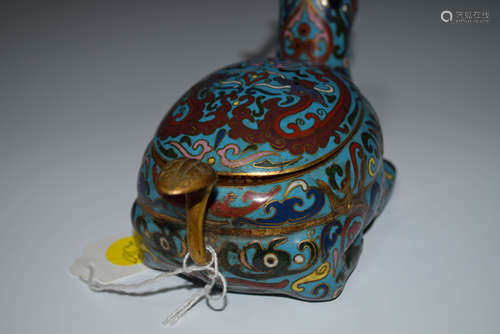 A Chinese Enamel Glazed Bronze Incense Burner