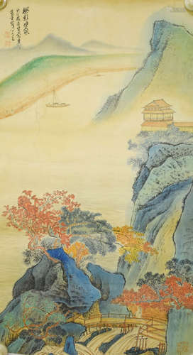 A Chinese Landscape Painting, Xie Zhiliu Mark