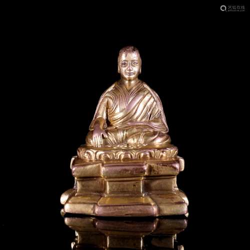 A Gilt-Bronze Statue of Guru Buddha