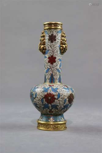 A Cloisonne Enamel Bronze Mallet Vase