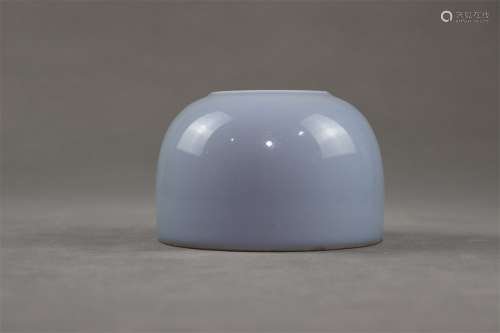 An Azure Glazed Porcelain Brush Wash
