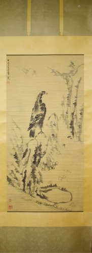 A Chinese Painting of An Eagle, Bada Shanren Mark