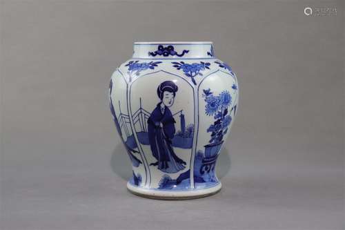 A Blue and White Porcelain Pot