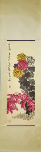 A Chinese Flowers-and-birds Painting, Qi Baishi Mark