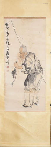 A Chinese Figure Painting,Huang Shen Mark
